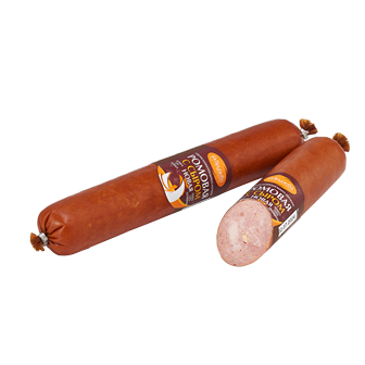 Boiled and smoked sausage "Rum with cheese" of the 1st grade